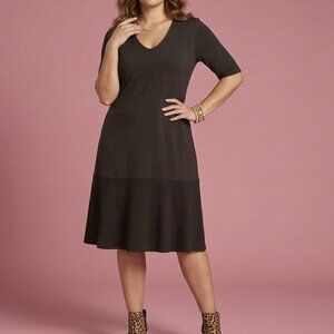 Eileen Fisher Clean Girl Minimalist Parisian V-Neck Sweater Dress NWT~$398